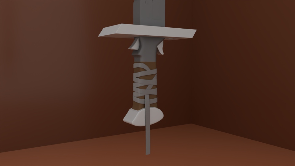 The cloth wrapping around the gunsword's hilt.